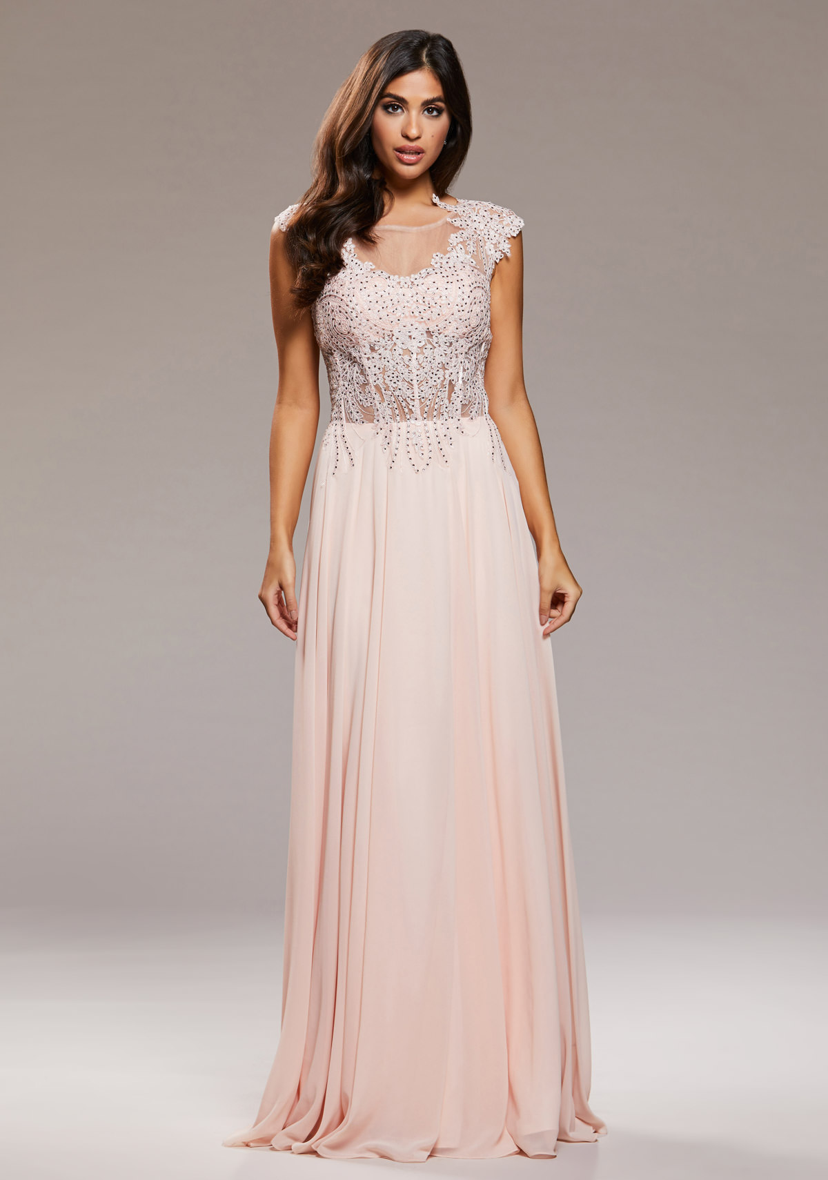 Abendkleid aus Chiffon in Pearl Pink - Christian Koehlert